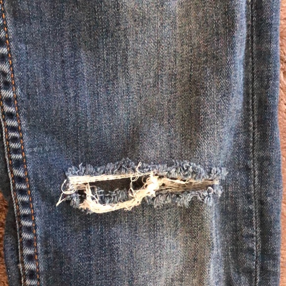 Zara Blue Ripped Distressed Skinny jeans Frayed Hem Size 2 - Picture 5 of 5